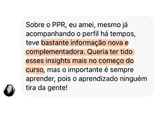 Depoimento de aluno